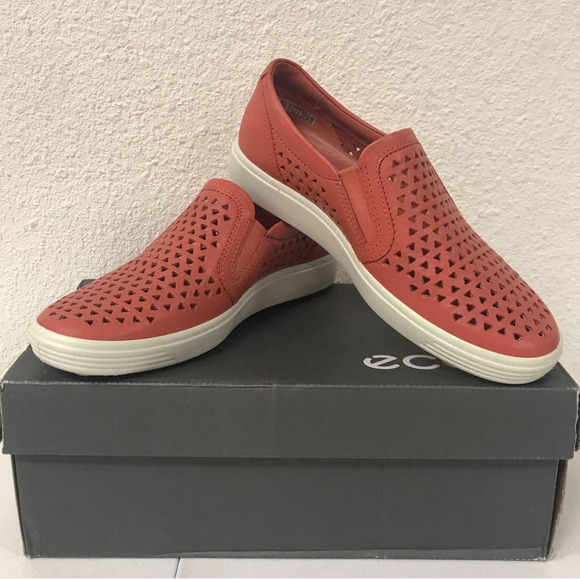 Ecco Women’s Soft 7 Laser Cut Slip-On Sneakers, Size US 5-5.5, Apricot - Picture 2 of 7